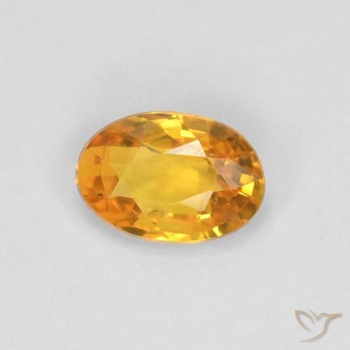 0.55ct Натуральный Оранжево-золотой Сапфир, Овал, Чистота VVS, Photo A
