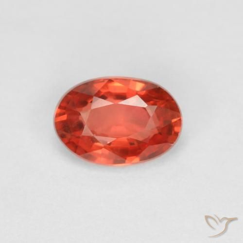 0.58ct Натуральный Красновато-оранжевый Сапфир, Овал, VVS-VS