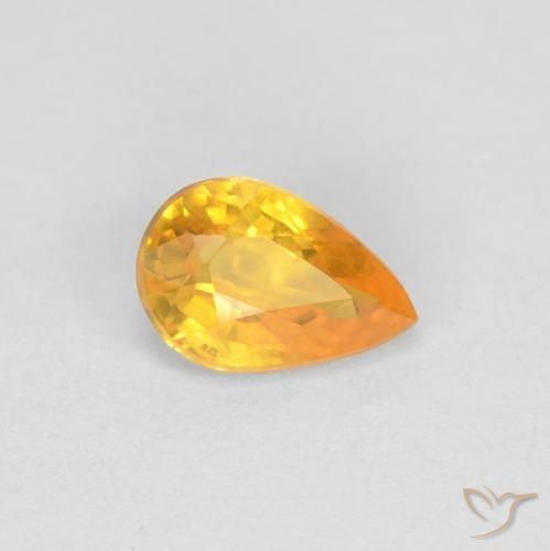 0.48ct Натуральный Средний апельсин Сапфир, Форма груши, VVS-VS