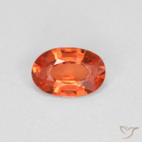 0.44ct Натуральный Красновато-оранжевый Сапфир, Овал, Чистота VVS