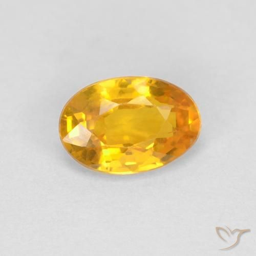 0.67ct Натуральный Оранжево-золотой Сапфир, Овал, Чистота VVS