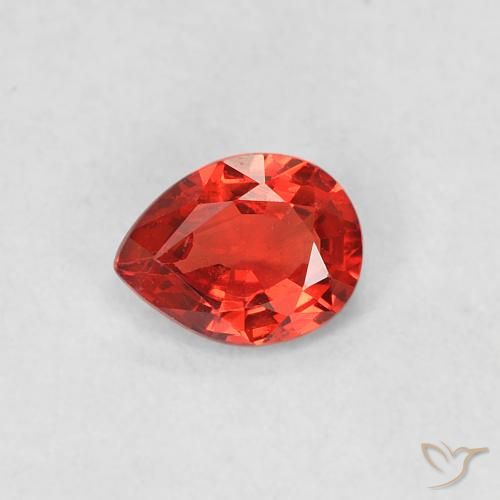 0.36ct Натуральный Интенсивный красный Сапфир, Форма груши, VVS-VS