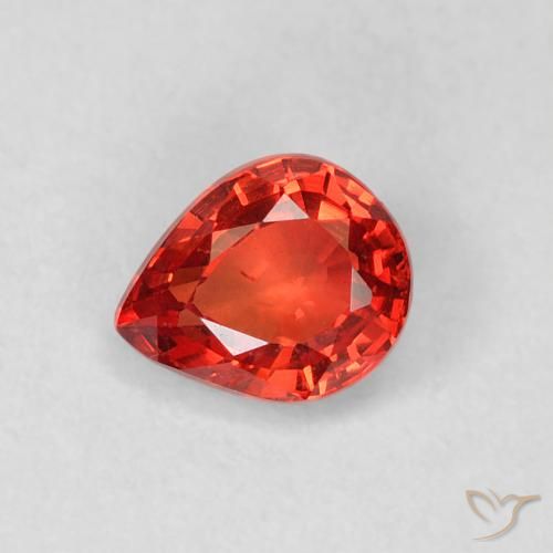 0.51ct Натуральный Ярко-малиновый красный Сапфир, Форма груши, VVS-VS