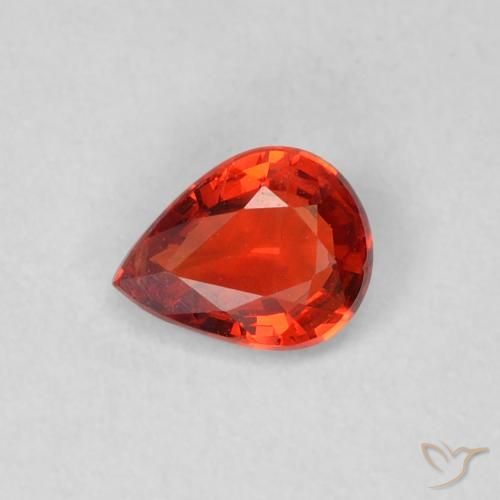 0.37ct Натуральный Ярко-красный Сапфир, Форма груши, Чистота VS