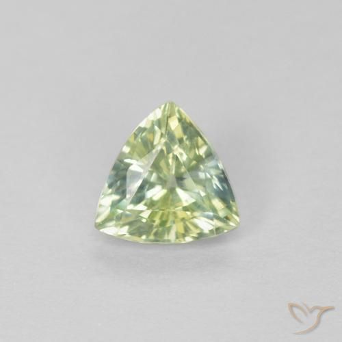 0.45ct Натуральный Желтовато-зеленый Сапфир, Триллион, Чистота VVS