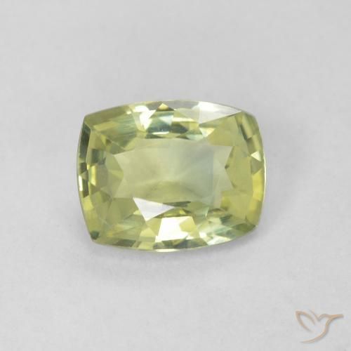 0.79ct Натуральный Светлый лесной зеленый Сапфир, Подушка, Чистота VVS
