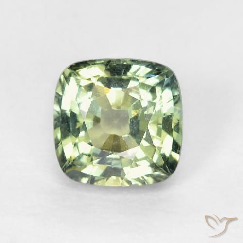 0.86ct Натуральный Серовато-зеленый Сапфир, Подушка, Чистота VS