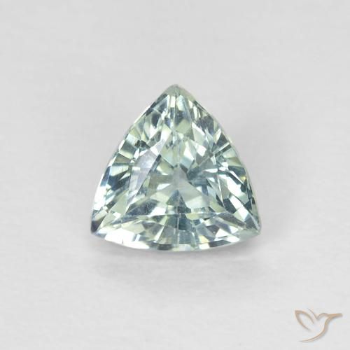 0.65ct Натуральный Светло-сине-зеленый Сапфир, Триллион, Чистота VS