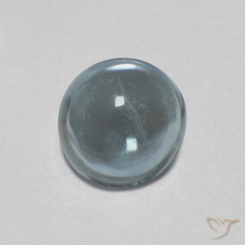 0.51ct Натуральный Серовато-сине-зеленый Сапфир, Круглый, Прозрачный