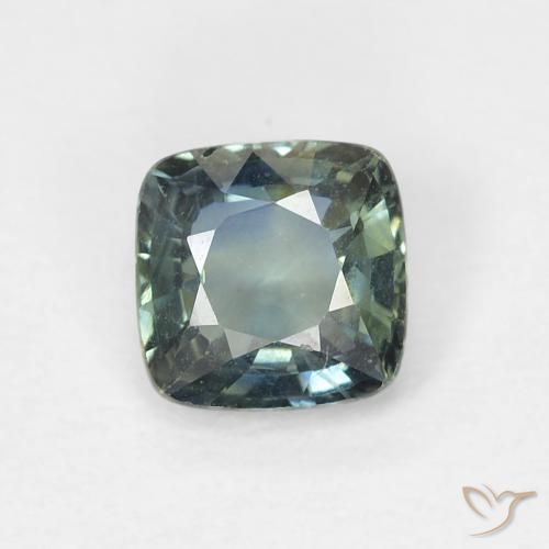 0.61ct Натуральный Голубовато-зеленый Сапфир, Подушка, VVS-VS
