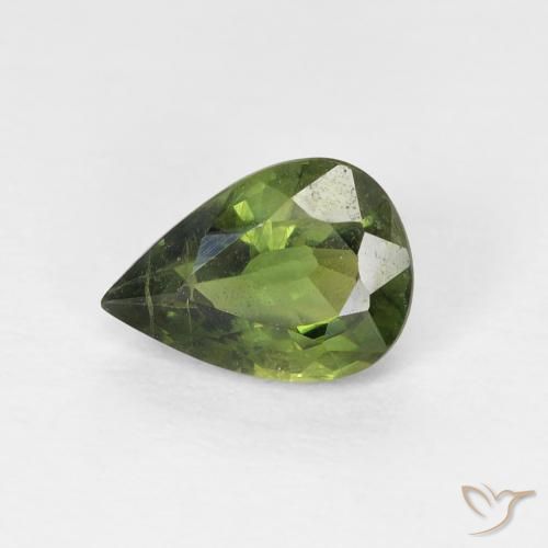 0.97ct Натуральный Medium Light Green Сапфир, Форма груши, Чистота VS