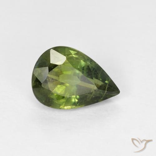 0.97 карата, натуральный Medium Light Green Сапфир, Форма груши, Чистота VS
