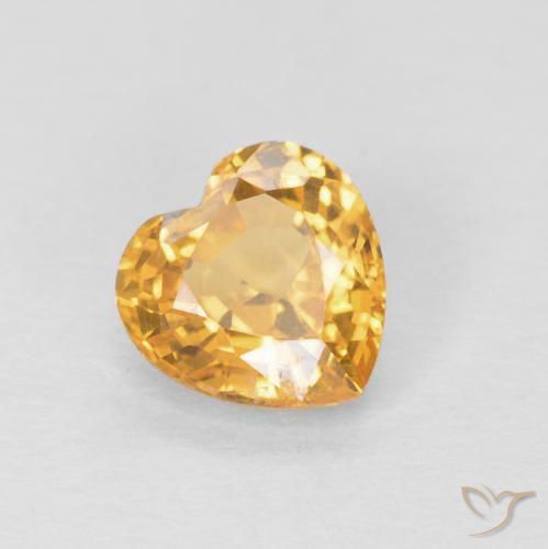 0.49ct Натуральный Средний апельсин Сапфир, Сердце, VVS-VS