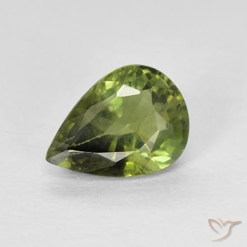 0.97ct Натуральный Medium Dark-Green Сапфир, Форма груши, Чистота VS
