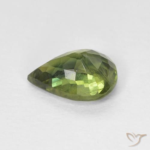 0.97 карата, натуральный Medium Dark-Green Сапфир, Форма груши, Чистота VS