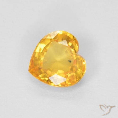 0.47ct Натуральный Средний золотой Сапфир, Сердце, VVS-VS