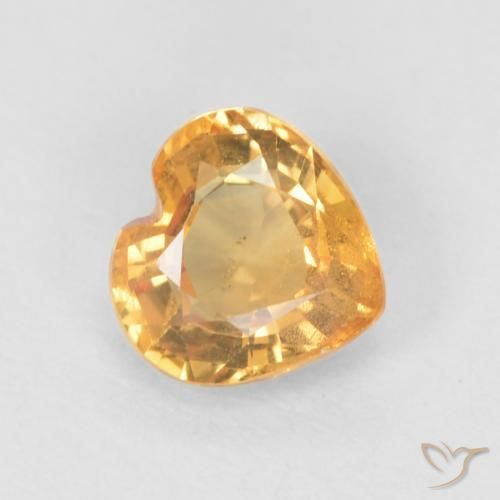 0.55ct Натуральный Средний апельсин Сапфир, Сердце, Чистота VS
