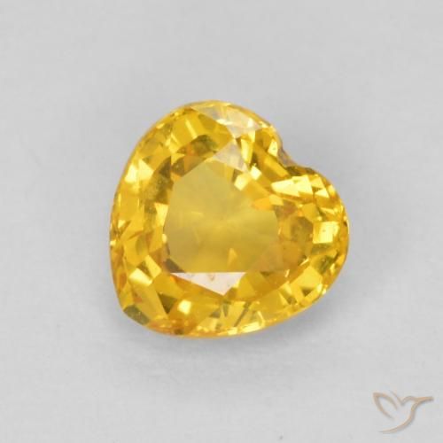 0.54ct Натуральный Золотой Сапфир, Сердце, Чистота VVS