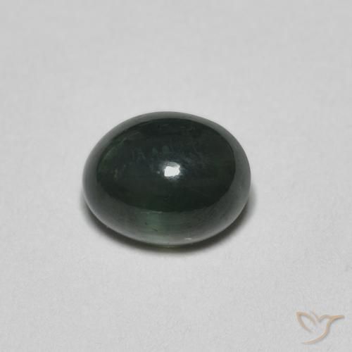 0.67ct Натуральный Зеленый Сапфир, Овал, Полупрозрачный
