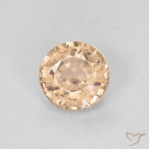 0.39ct Натуральный Светло-оранжевый Сапфир, Круглый, Чистота VVS