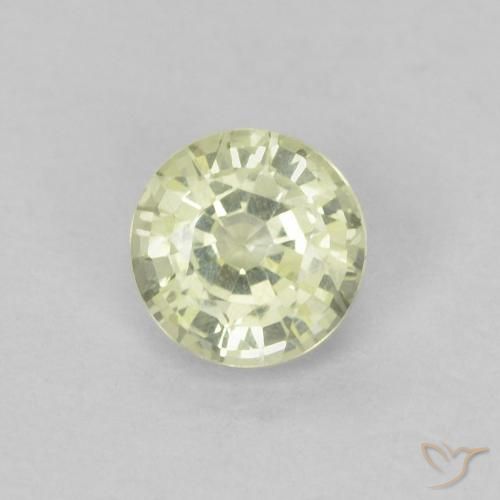 0.37ct Натуральный Зеленовато-белый Сапфир, Круглый, Чистота VVS