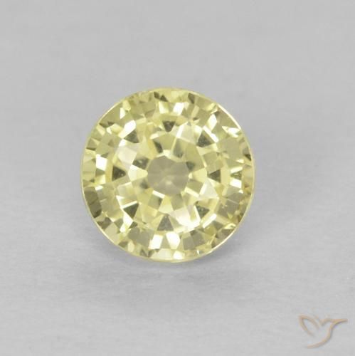 0.49ct Натуральный Medium Light-Yellow Сапфир, Круглый, Чистота VVS