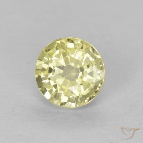 0.49 карата, натуральный Medium Light-Yellow Сапфир, Круглый, Чистота VVS