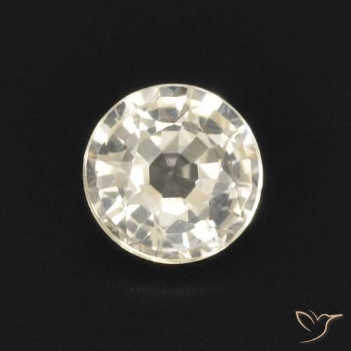0.47ct Натуральный Светло-желтый Сапфир, Круглый, Чистота VVS