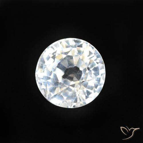 0.58ct Натуральный Голубовато-белый Сапфир, Круглый, VVS-VS