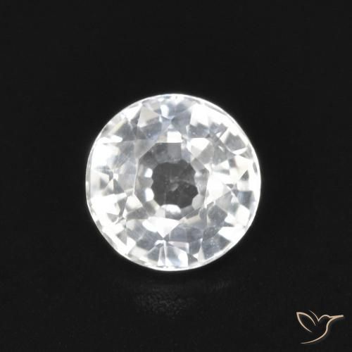 0.53ct Натуральный Белый Сапфир, Круглый, Чистота VVS