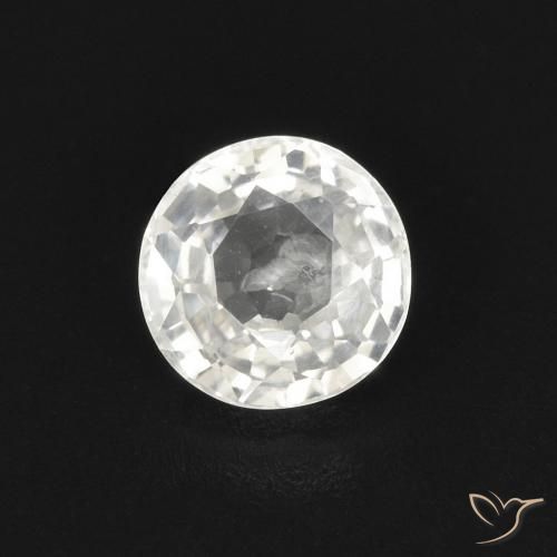 0.57ct Натуральный Белый Сапфир, Круглый, VVS-VS