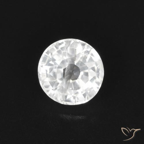 0.50ct Натуральный Белый Сапфир, Круглый, Чистота VS