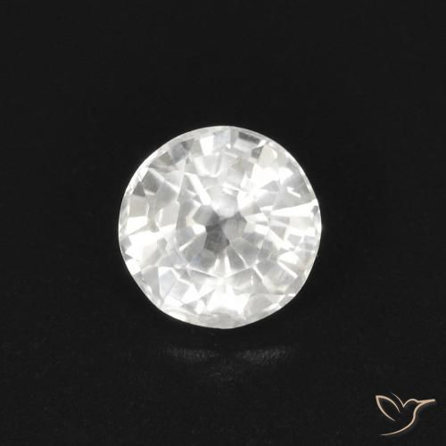 0.45ct Натуральный Белый Сапфир, Круглый, Чистота VS