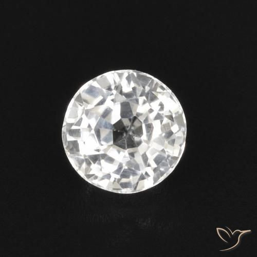 0.43ct Натуральный Белый Сапфир, Круглый, VVS-VS