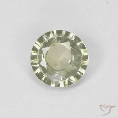 0.41ct Натуральный Средний желто-серый Сапфир, Круглый, VVS-VS