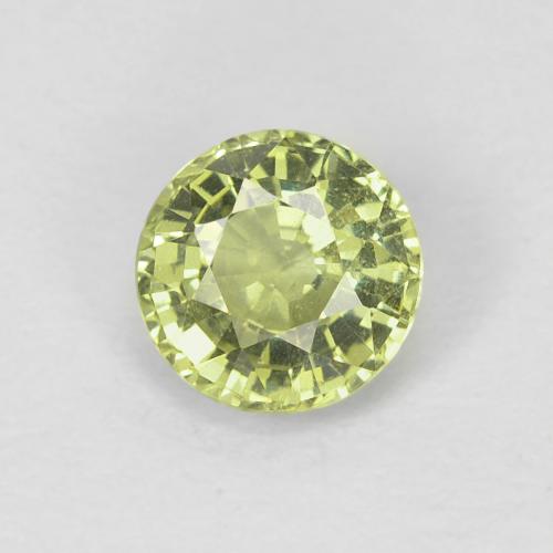 0.57ct Натуральный Средний желтый Сапфир, Круглый, Чистота VS