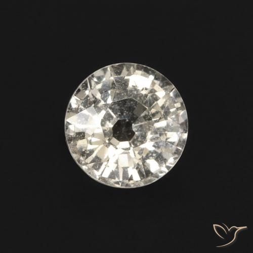 0.49ct Натуральный Теплый белый Сапфир, Круглый, VVS-VS
