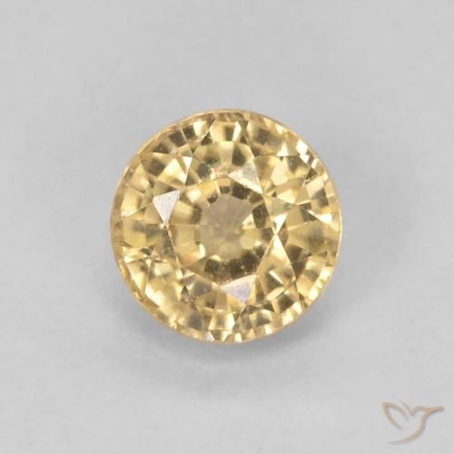0.67ct Натуральный Золотой Сапфир, Круглый, VVS-VS