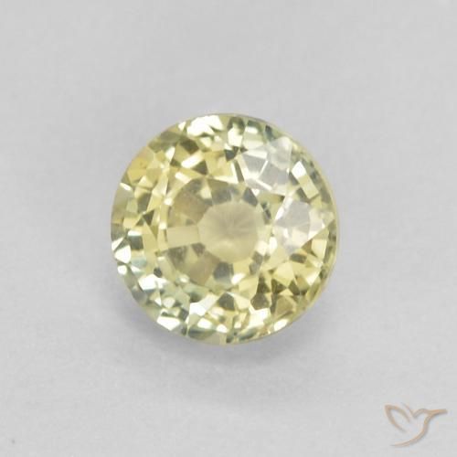 0.46 карата, натуральный Medium Light-Yellow Сапфир, Круглый, Чистота VVS