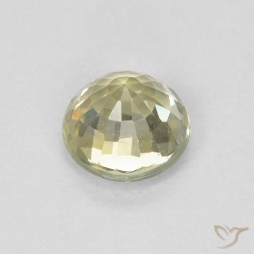 0.46 карата, натуральный Medium Light-Yellow Сапфир, Круглый, Чистота VVS