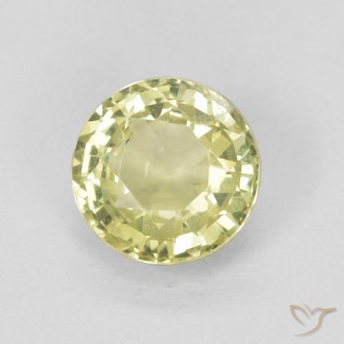 0.50ct Натуральный Средний желтый Сапфир, Круглый, Чистота VVS