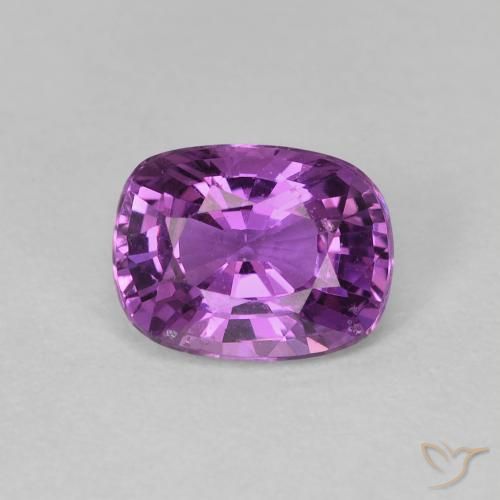 1.25ct Натуральный Розоватый виноград Сапфир, Подушка, VVS-VS