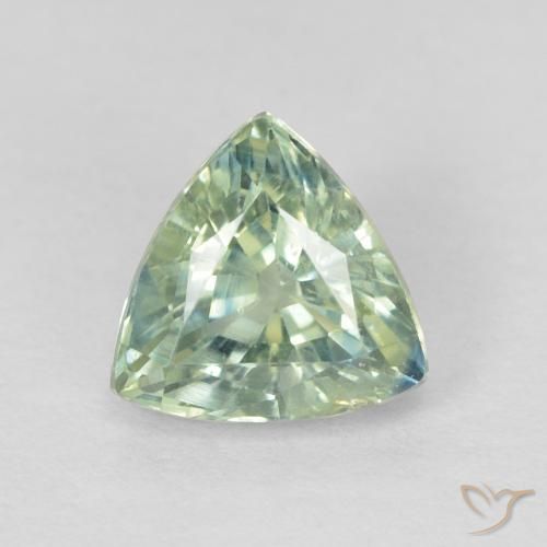 0.87ct Натуральный Очень светло-зеленый Сапфир, Триллион, Чистота VS