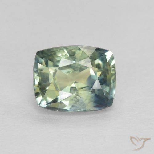 0.77ct Натуральный Сине-зеленый Сапфир, Подушка, Чистота VS