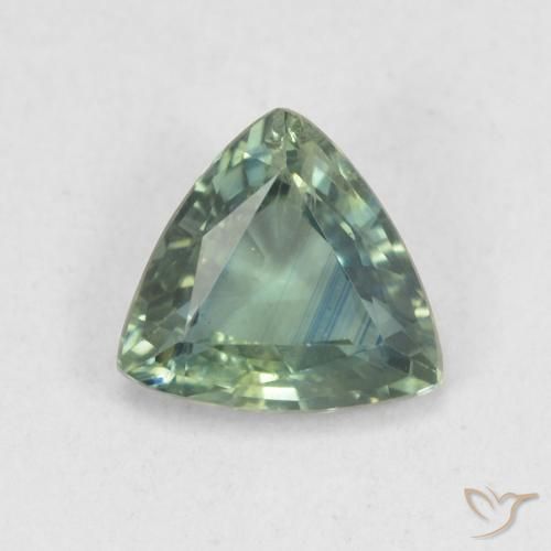 0.82ct Натуральный Зеленовато-синий Сапфир, Триллион, Чистота VS