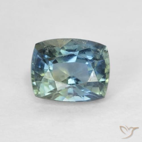 0.64ct Натуральный Зеленовато-синий Сапфир, Подушка, VVS-VS