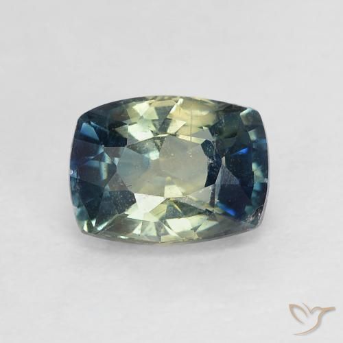 0.95ct Натуральный Зеленовато-синий Сапфир, Подушка, VVS-VS