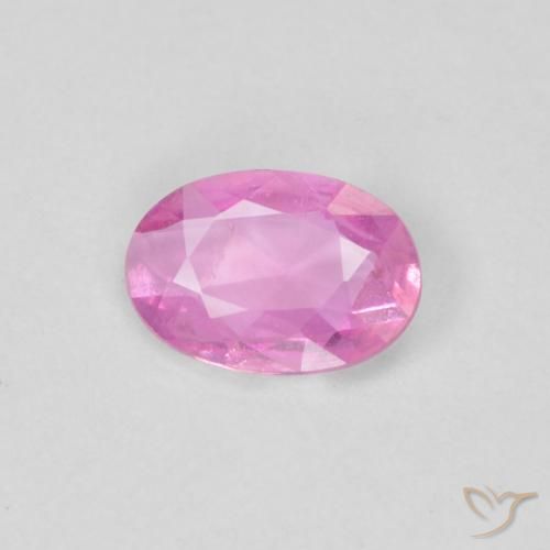 0.38ct Натуральный Средний розовый Сапфир, Овал, Чистота VVS