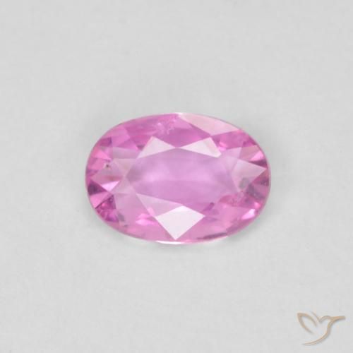 0.38ct Натуральный Насыщенный розовый Сапфир, Овал, Чистота VVS