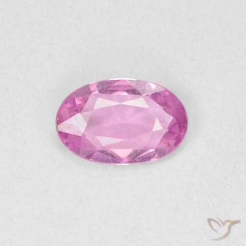 0.38ct Натуральный Ярко-розовый Сапфир, Овал, Чистота VVS